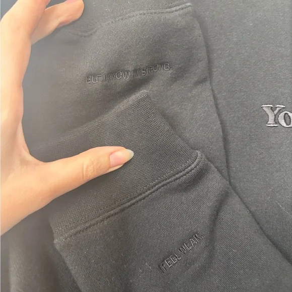 You Matter Black on Black Emrodiered Hoodie - Size Medium.